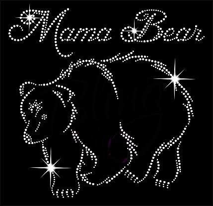 Mama Bear Rhinestone Transfer