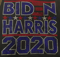 Biden Harris Red Blue Stars Rhinestone Shirt Transfer