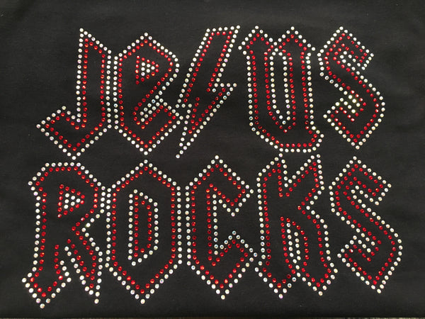 Jesus Rocks Rhinestone Transfer