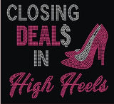 Closing Deal in High Heels Rhinestone Transfer