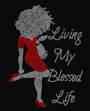 Living My Blessed Life Lady/Red Dress Transfer F21