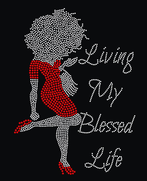 Living My Blessed Life Lady/Red Dress Transfer F21