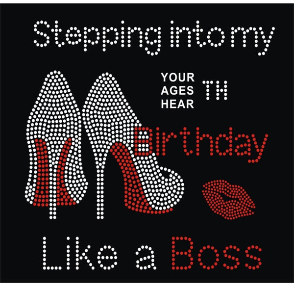 Stepping Into My Birthday with Red Lips Transfer A29