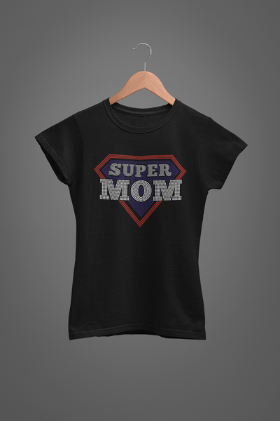 Super Mom Rhinestone Transfer B25