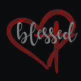 BLESSED HEART RHINESTONE TRANSFER F15