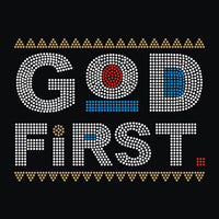 God First Rhinestone Transfer I18