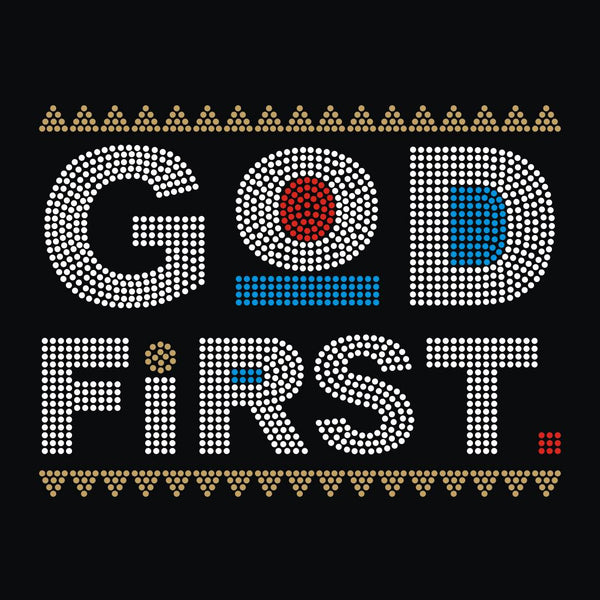 God First Rhinestone Transfer I18