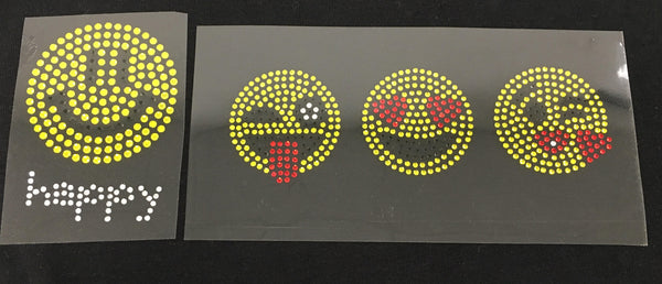 Smiley Rhinestone Transfer Set