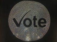 Vote Circle Rhinestone Transfer